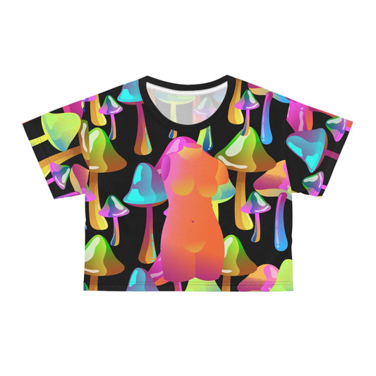 'Electric Bloom' Cropped Tee