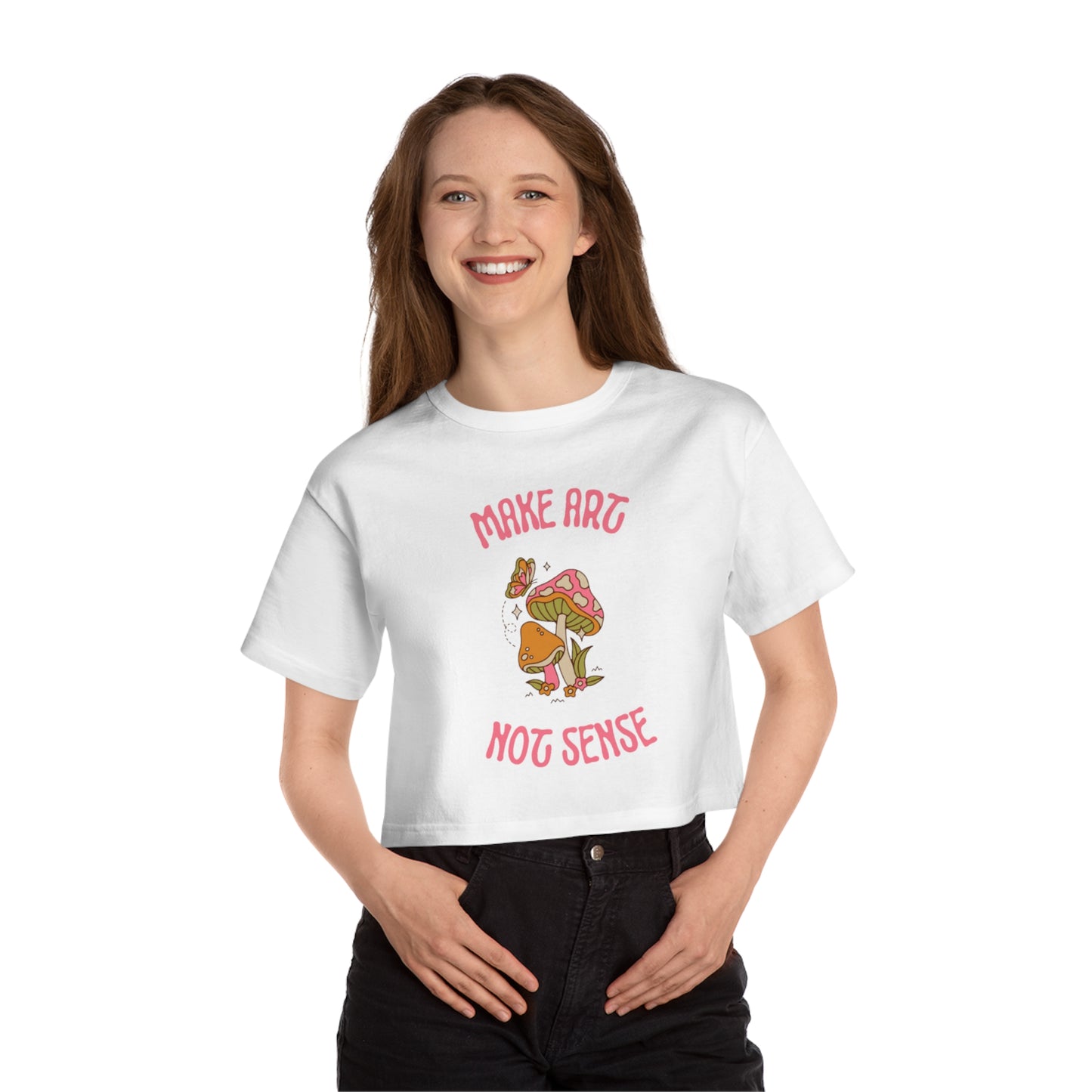 Make Art Not Sense Champion Women's Heritage Cropped T-Shirt