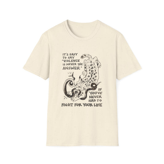 Violence is never the answer? Retro inspired  T Shirt