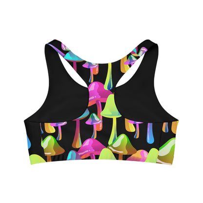 'Electric Bloom' Seamless Sports Bra