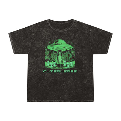 Outerverse Alien Grunge T-Shirt — UFO Spaceship Graphic Tee