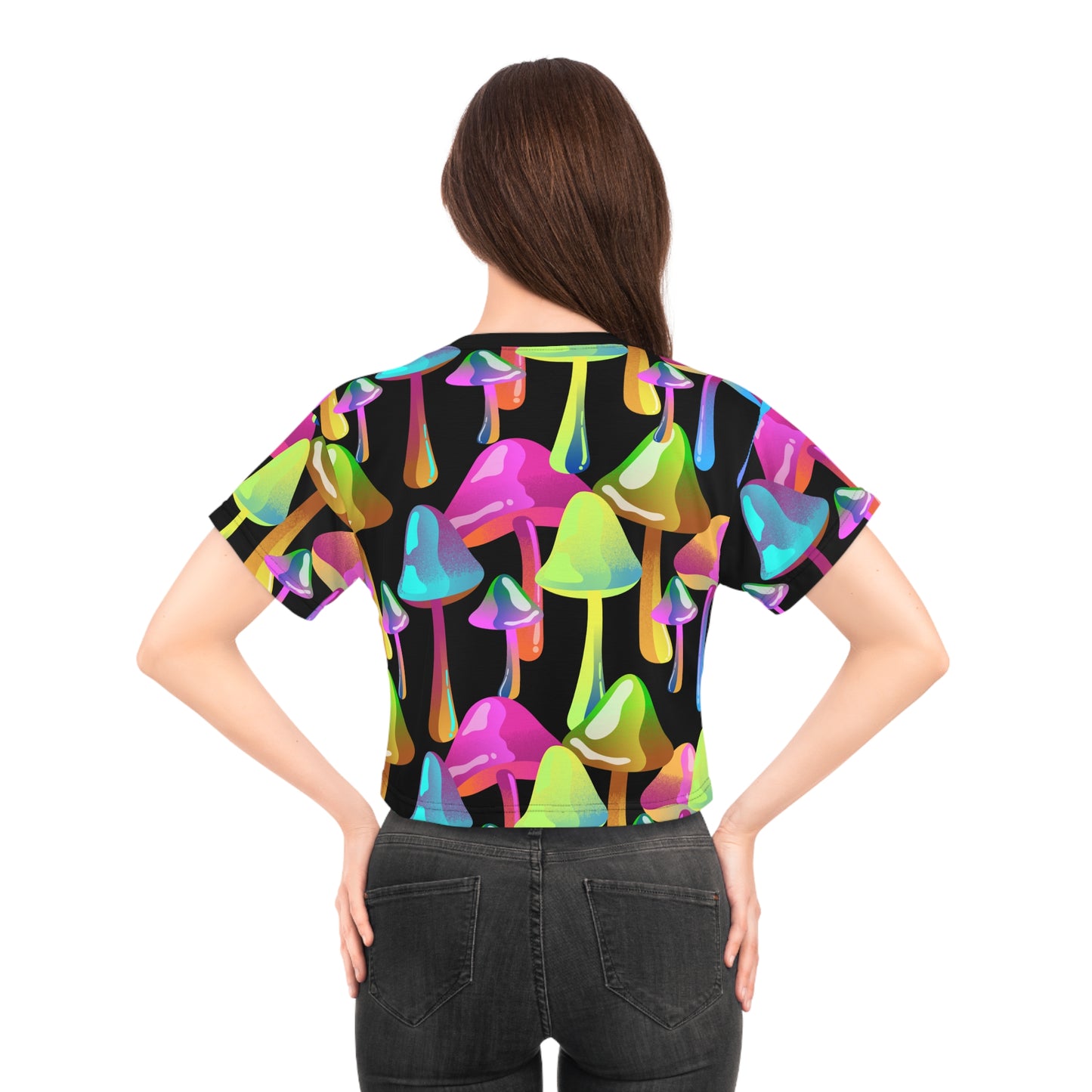 'Electric Bloom' Cropped Tee