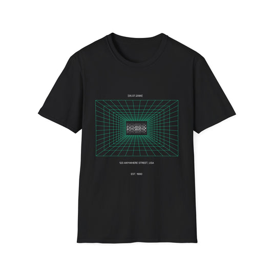 Futuristic Y2K Abstract Graphic T-Shirt — Retro Cyber Aesthetic
