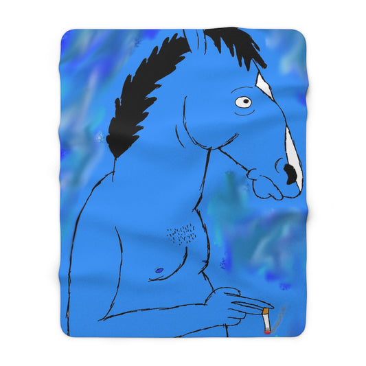 60x80 Caballo Azul Sherpa Lined Blanket