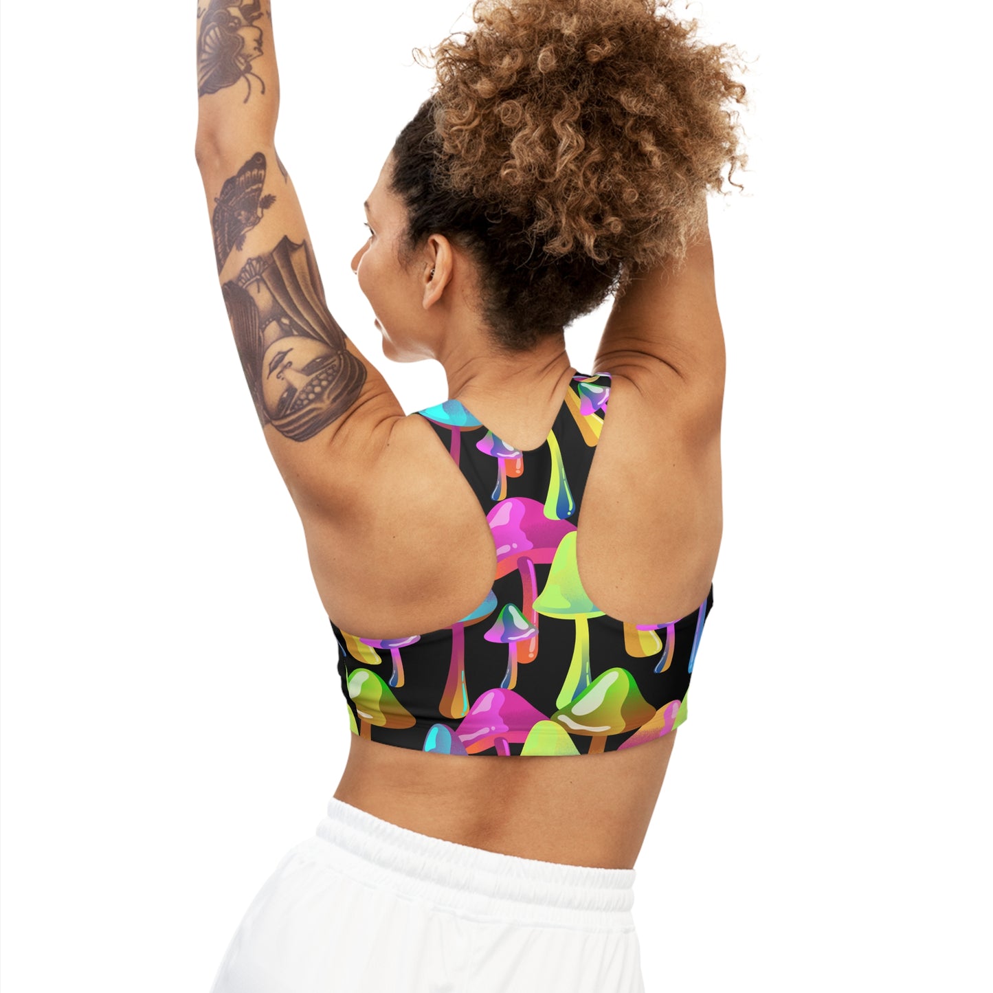 'Electric Bloom' Seamless Sports Bra