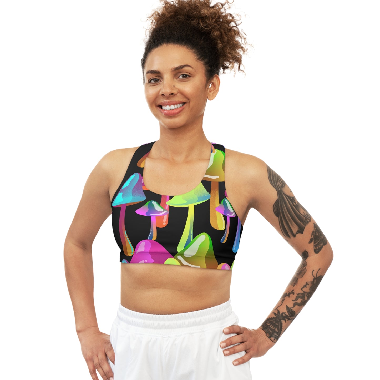 'Electric Bloom' Seamless Sports Bra