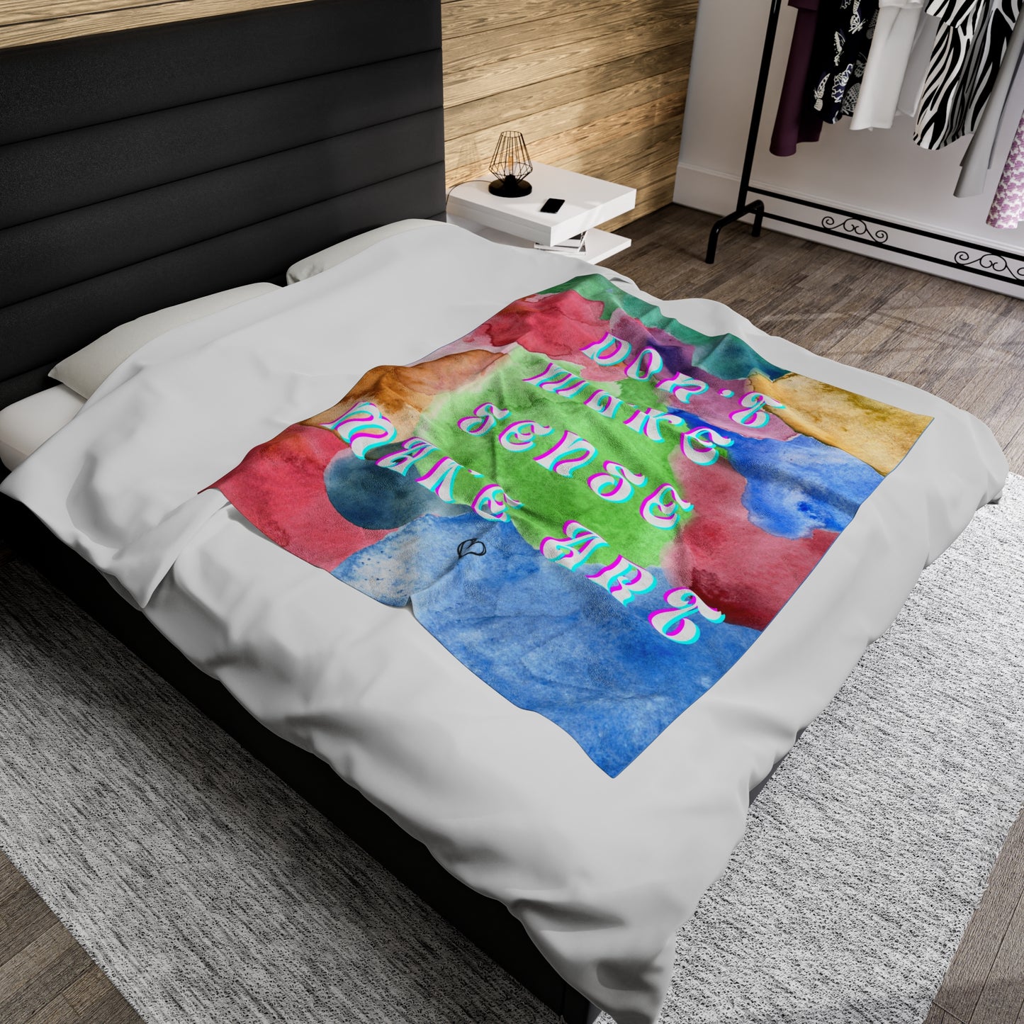 Don't Make Sense, Make Art Velveteen Plush Blankie