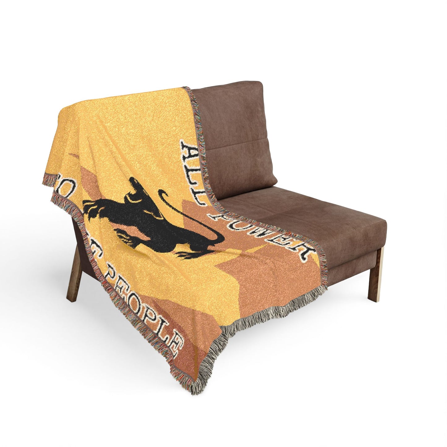 All Power to All People Black Panther Woven Blanket — Bold Colored Statement Throw