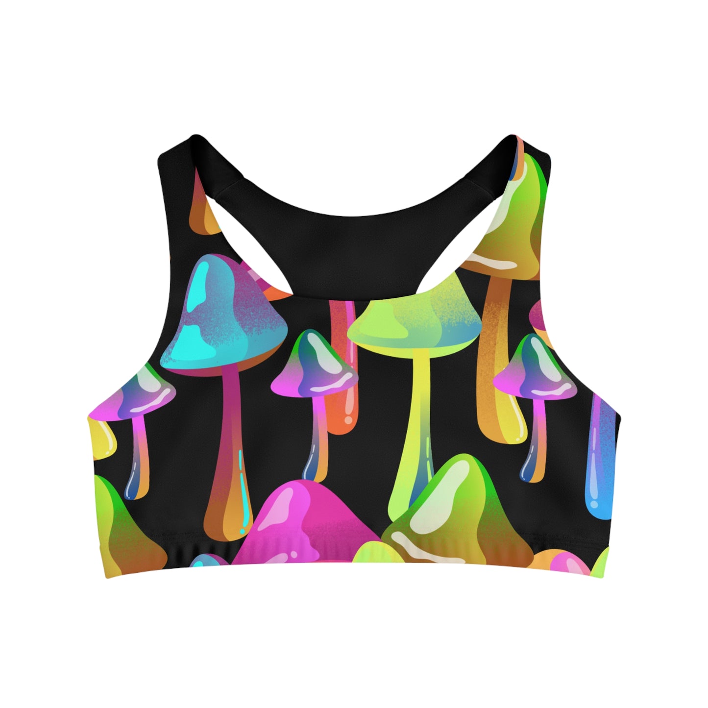 'Electric Bloom' Seamless Sports Bra