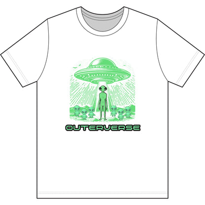 Outerverse Alien Grunge T-Shirt — UFO Spaceship Graphic Tee
