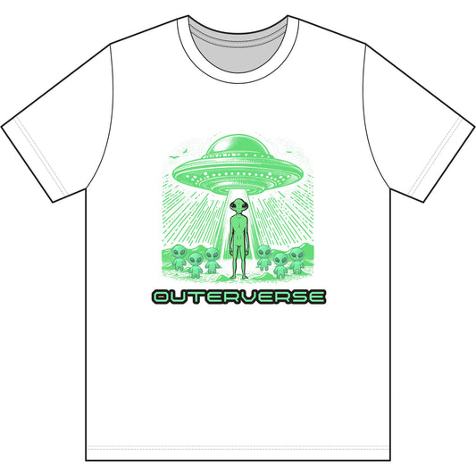 Outerverse Alien Grunge T-Shirt — UFO Spaceship Graphic Tee