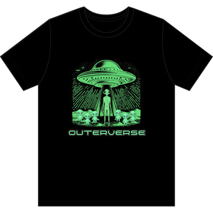 Outerverse Alien Grunge T-Shirt — UFO Spaceship Graphic Tee