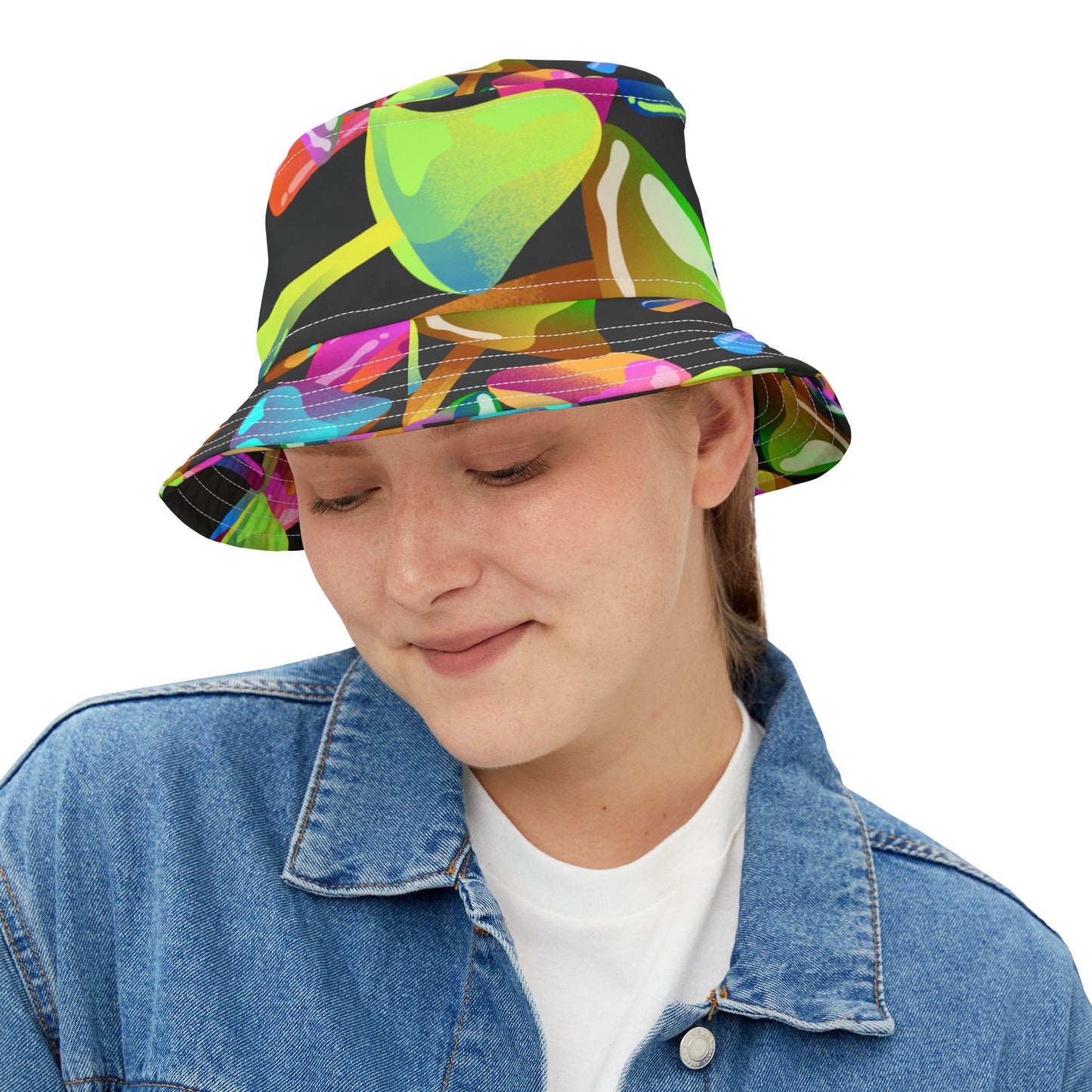 'Electric Bloom' Bucket Hat