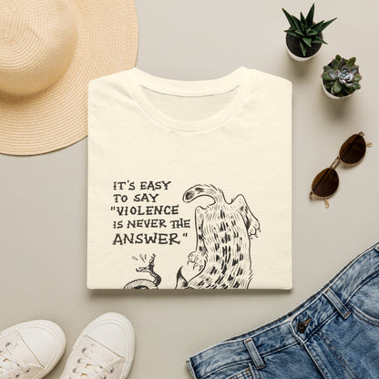 Violence is never the answer? Retro inspired  T Shirt