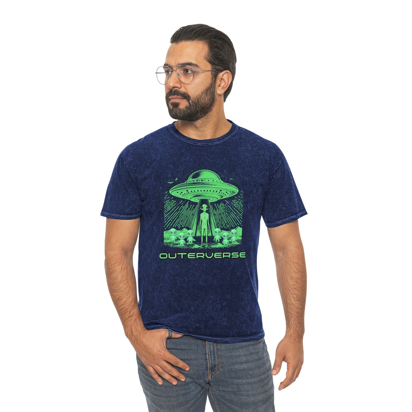 Outerverse Alien Grunge T-Shirt — UFO Spaceship Graphic Tee