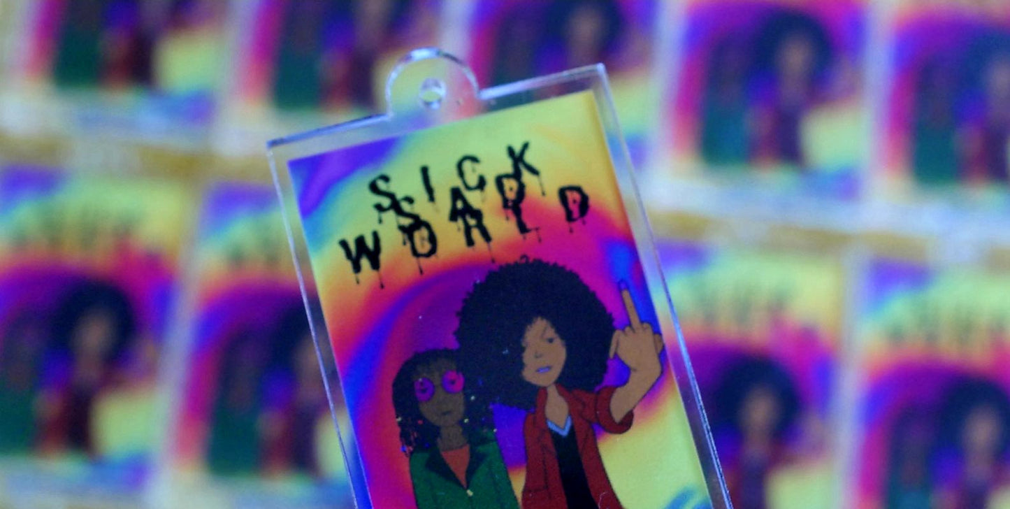 'SICKSADWORLD' Acrylic Charm