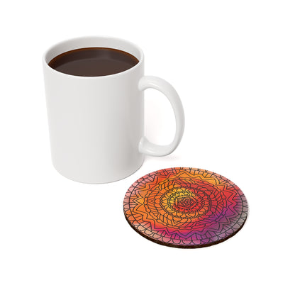 Mandala Effect Cork Back Coaster (priced per coaster)