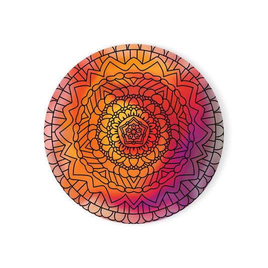 Mandala Effect Cork Back Coaster (priced per coaster)