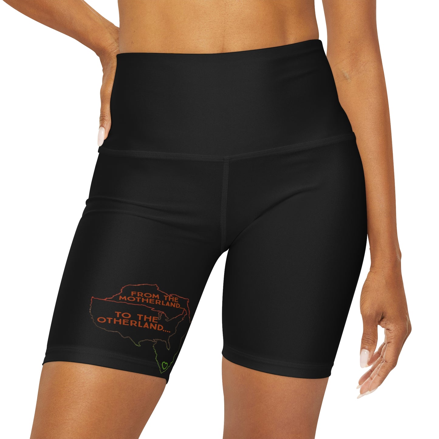 Diasporic Love Collection High Waisted Yoga Shorts